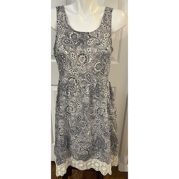 Doe & Rae Dresses & Skirts - Anthropologie Doe & Rae Dress Womens Large Sleeveless Gray Blue Off White